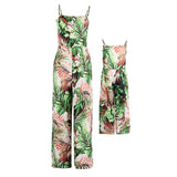 Luna Mother and Daughter Green Sling Jumpsuit