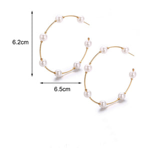 Luna Faux Pearl Hoop Earrings