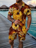 Luna Floral Shirt Shorts Casual Men's Wear