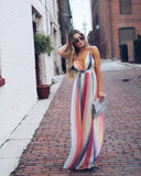 Luna Rainbow Maxi Summer Dress