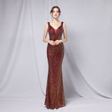 Luna Sequined Fishtail Long Dress