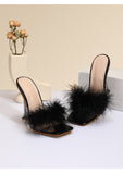 Luna Furry High Heels Sandals