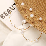 Luna Faux Pearl Hoop Earrings