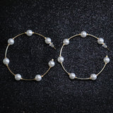 Luna Faux Pearl Hoop Earrings