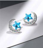 Luna Blue Star Moon Earrings