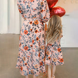 Luna Mother and Daughter Floral Print Dress