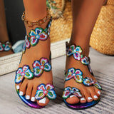 Luna Butterfly Crystal Flat Sandals
