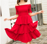 Luna Mom and Daughter Matching Ruffle Red Dress