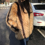 Luna Artificial Marbled Fur Coat