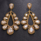 Luna Rhinestone Water Drop Statement Earrings