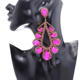 Luna Rhinestone Water Drop Statement Earrings