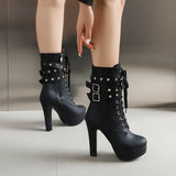 Luna Rivet Chunky Heel Martin Boots