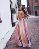 Luna Rainbow Maxi Summer Dress