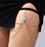 Luna Boho Love Turquoise Tassel Leg Chain