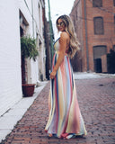 Luna Rainbow Maxi Summer Dress