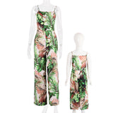 Luna Mother and Daughter Green Sling Jumpsuit