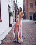 Luna Rainbow Maxi Summer Dress