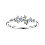 Luna Starry Sky Electroplated Silver Moissanite Ring