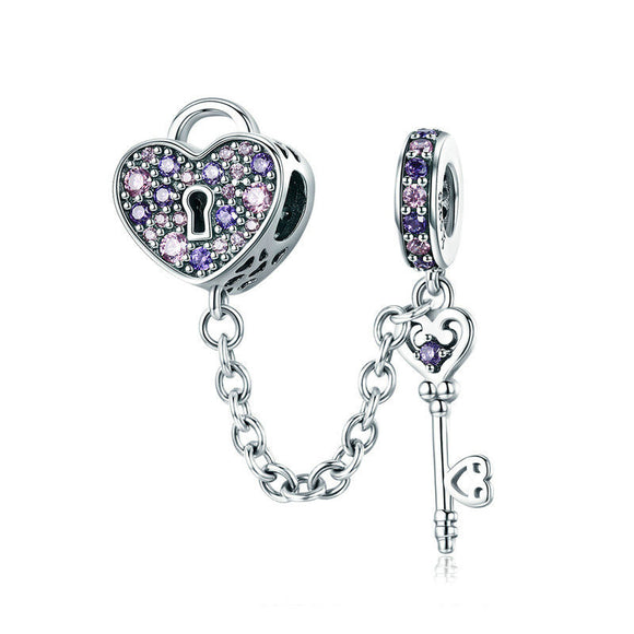 Luna S925 Sterling Silver Heart and Key Pendant