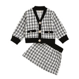 Luna Girl's Plaid Skirt Top Set Kids Wear