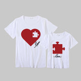 Luna Valentine's Day Puzzle Heart Mother-daughter Matching t-shirt