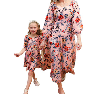 Luna Mother and Daughter Floral Print Dress