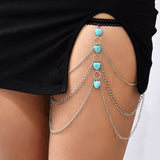 Luna Boho Love Turquoise Tassel Leg Chain