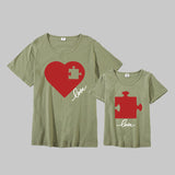 Luna Valentine's Day Puzzle Heart Mother-daughter Matching t-shirt