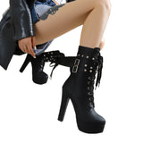 Luna Rivet Chunky Heel Martin Boots