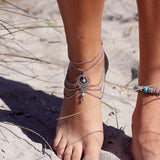 Luna Boho Turquoise Tassel Foot Chain