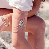 Luna Boho Turquoise Tassel Foot Chain
