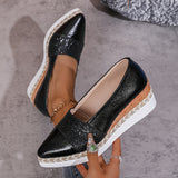 Luna Sequined Espadrille Wedge Slip-On Platform Shoes