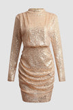 Luna Sequined Champagne Sheath Dress