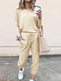 Luna Loose Solid Colour Long Sleeve Jumper Pants Set