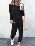 Luna Loose Solid Colour Long Sleeve Jumper Pants Set