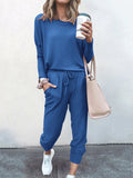 Luna Loose Solid Colour Long Sleeve Jumper Pants Set