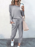 Luna Loose Solid Colour Long Sleeve Jumper Pants Set