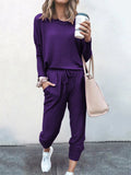 Luna Loose Solid Colour Long Sleeve Jumper Pants Set