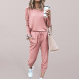 Luna Loose Solid Colour Long Sleeve Jumper Pants Set