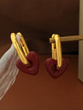 Luna Burgundy Love Necklace and Earrings
