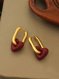 Luna Burgundy Love Necklace and Earrings