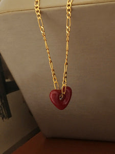 Luna Burgundy Love Necklace and Earrings