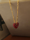 Luna Burgundy Love Necklace and Earrings