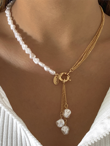 Luna Baroque Shaped Pearl Necklace