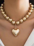 Luna Round Collarbone Chain Geometric Beaded Necklace