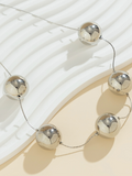 Luna Round Collarbone Chain Geometric Beaded Necklace
