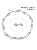 Luna Round Collarbone Chain Geometric Beaded Necklace