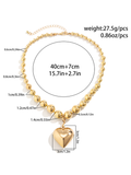 Luna Round Collarbone Chain Geometric Beaded Necklace