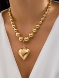 Luna Round Collarbone Chain Geometric Beaded Necklace