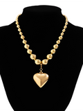 Luna Round Collarbone Chain Geometric Beaded Necklace